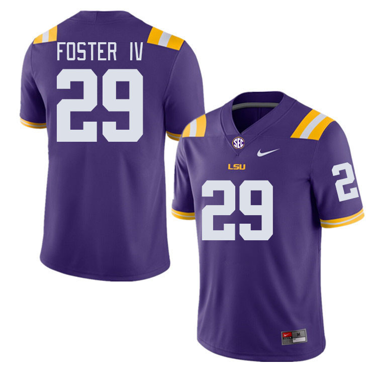 Men #29 Wallace Foster IV LSU Tigers College Football Jerseys Stitched-Purple